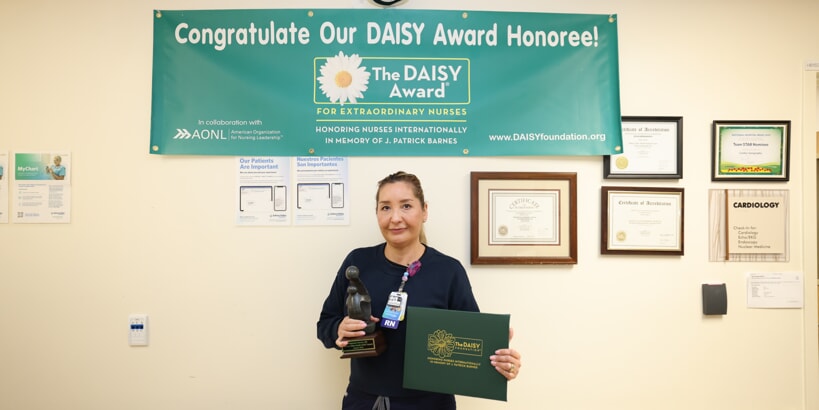 Alejandra Garcia, RN with Daisy Award
